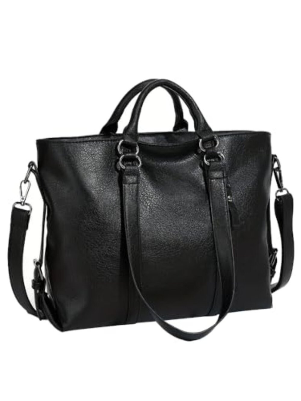 🆕 Handbag Pu Leather Hobo Tote Bag For Women Roomy Crossbody Shoulder - black